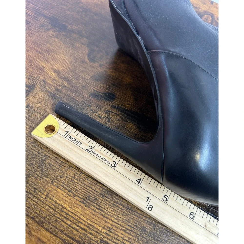 Nine West Quanette Platform Leather Booties Black Ankle Boots High Stiletto 11 M - Picture 11 of 12